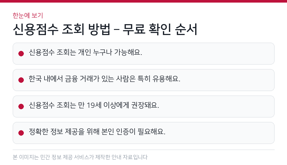신용점수 조회 방법 – 무료 확인 순서 한눈에 보기